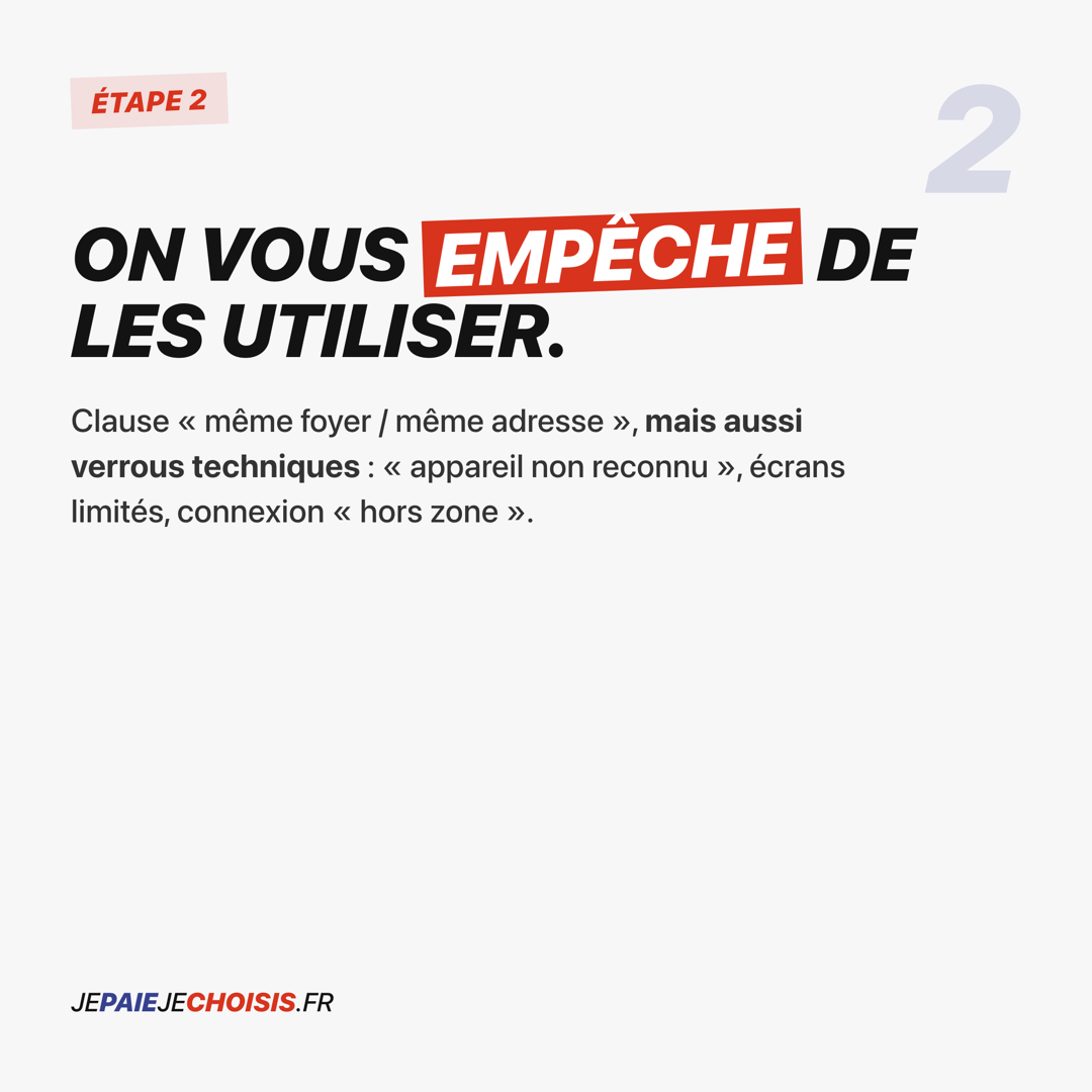 Carrousel A, carte 3 : on vous empêche de les utiliser