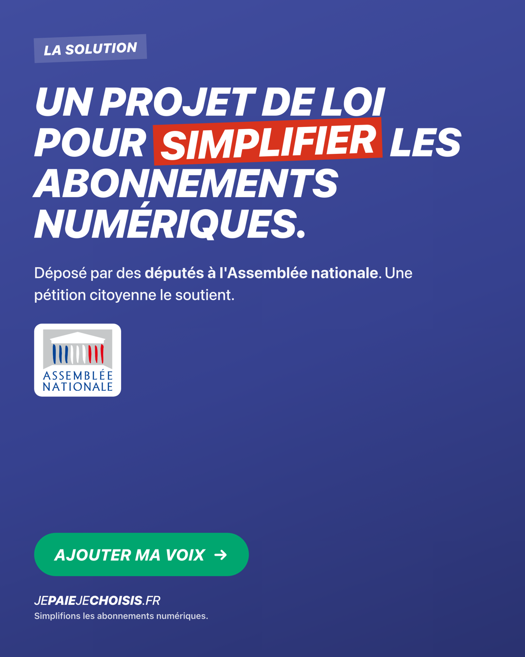 Affiche : Un projet de loi pour vous
